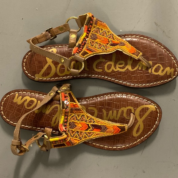 Sam Edelman nwt boho style Greta sandals embroidered design - Picture 6 of 8